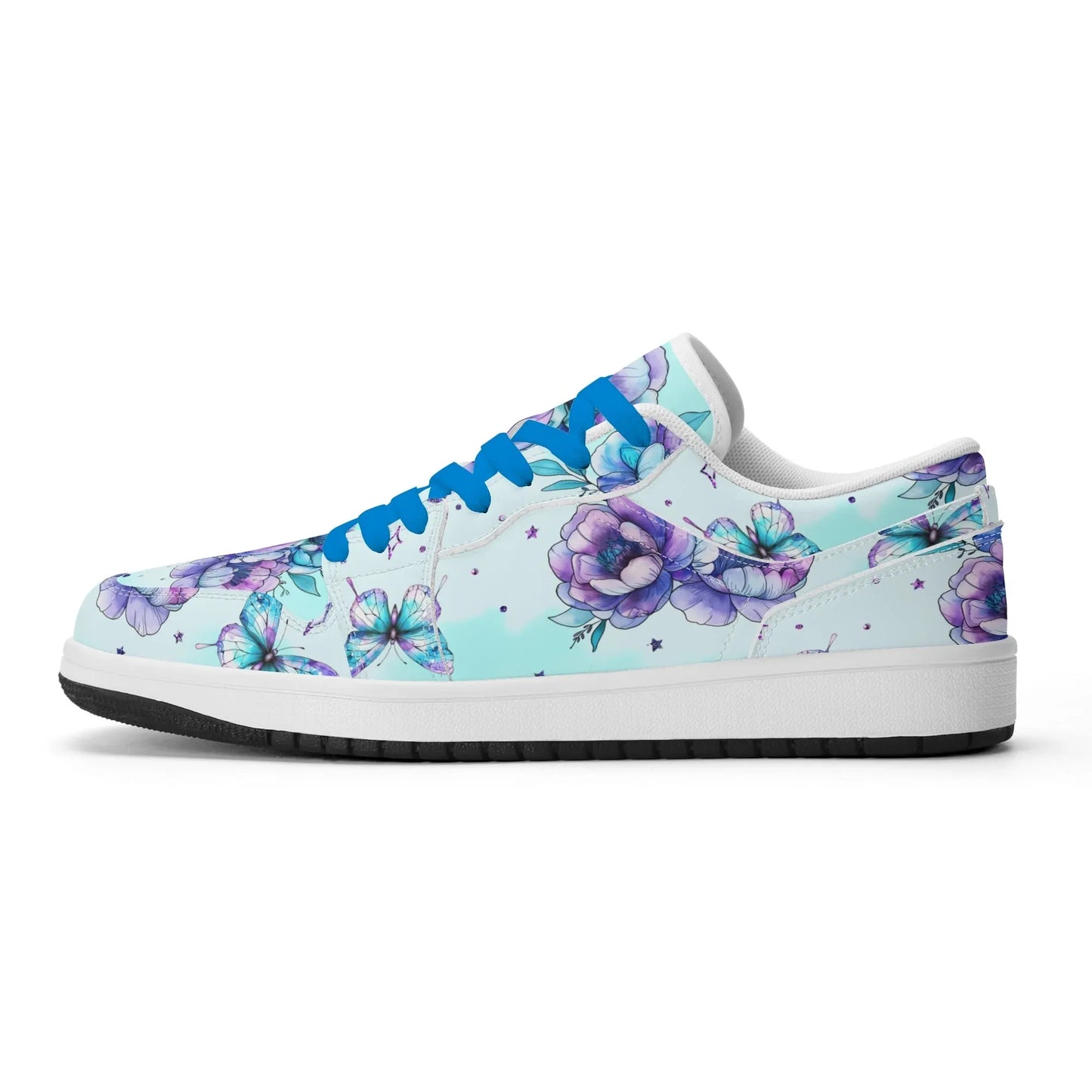 blue-flowers-low-top-leder-sneaker-fur-damen-sneaker-jlr-design-70690 - JLR Design