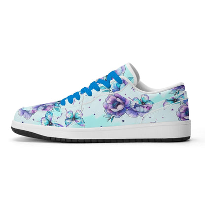 blue-flowers-low-top-leder-sneaker-fur-damen-sneaker-jlr-design-70690 - JLR Design