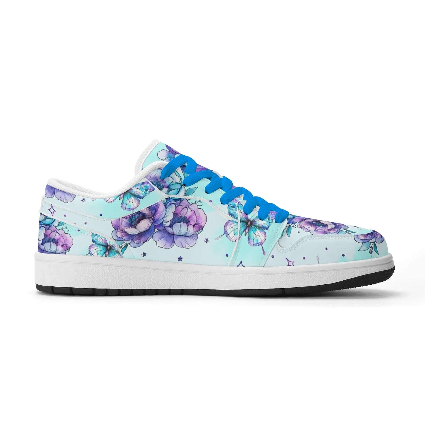 blue-flowers-low-top-leder-sneaker-fur-damen-sneaker-jlr-design-25644 - JLR Design