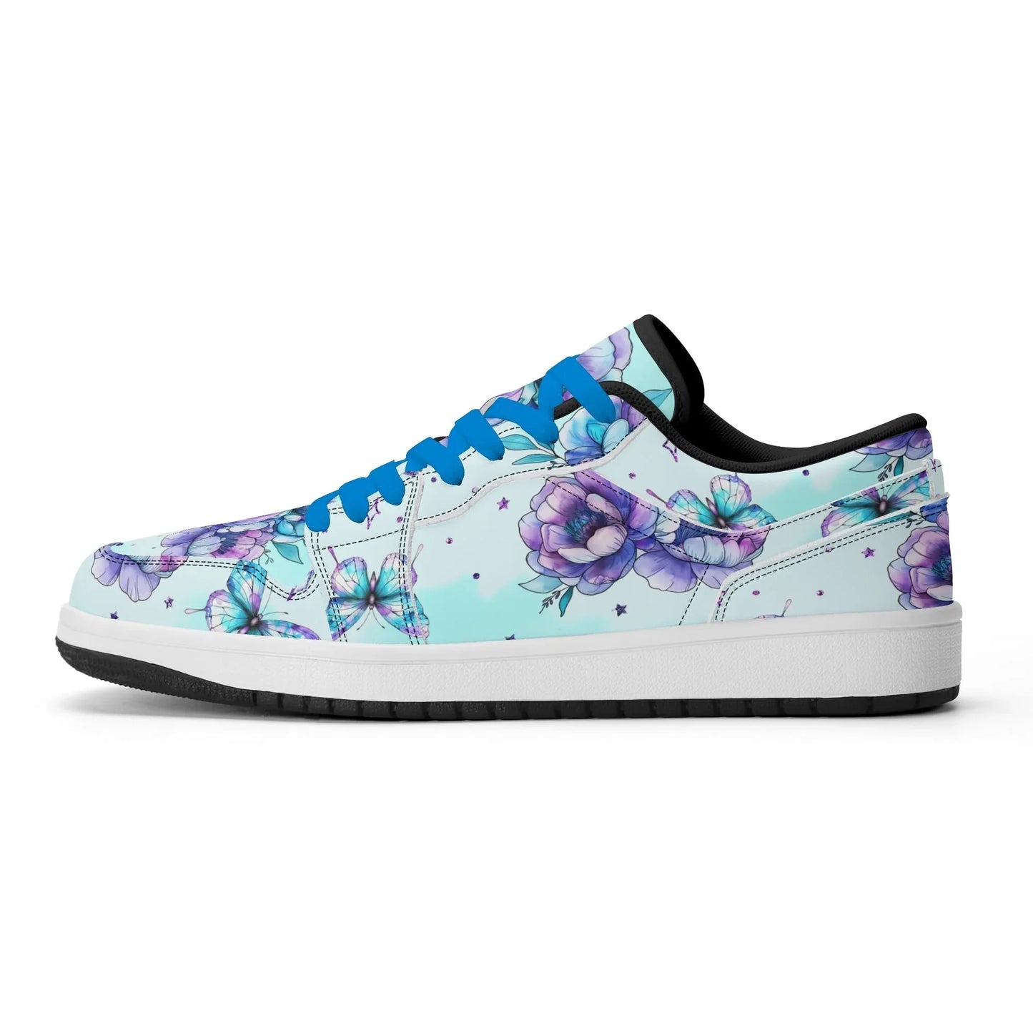 blue-flowers-low-top-leder-sneaker-fur-damen-sneaker-jlr-design-83694 - JLR Design