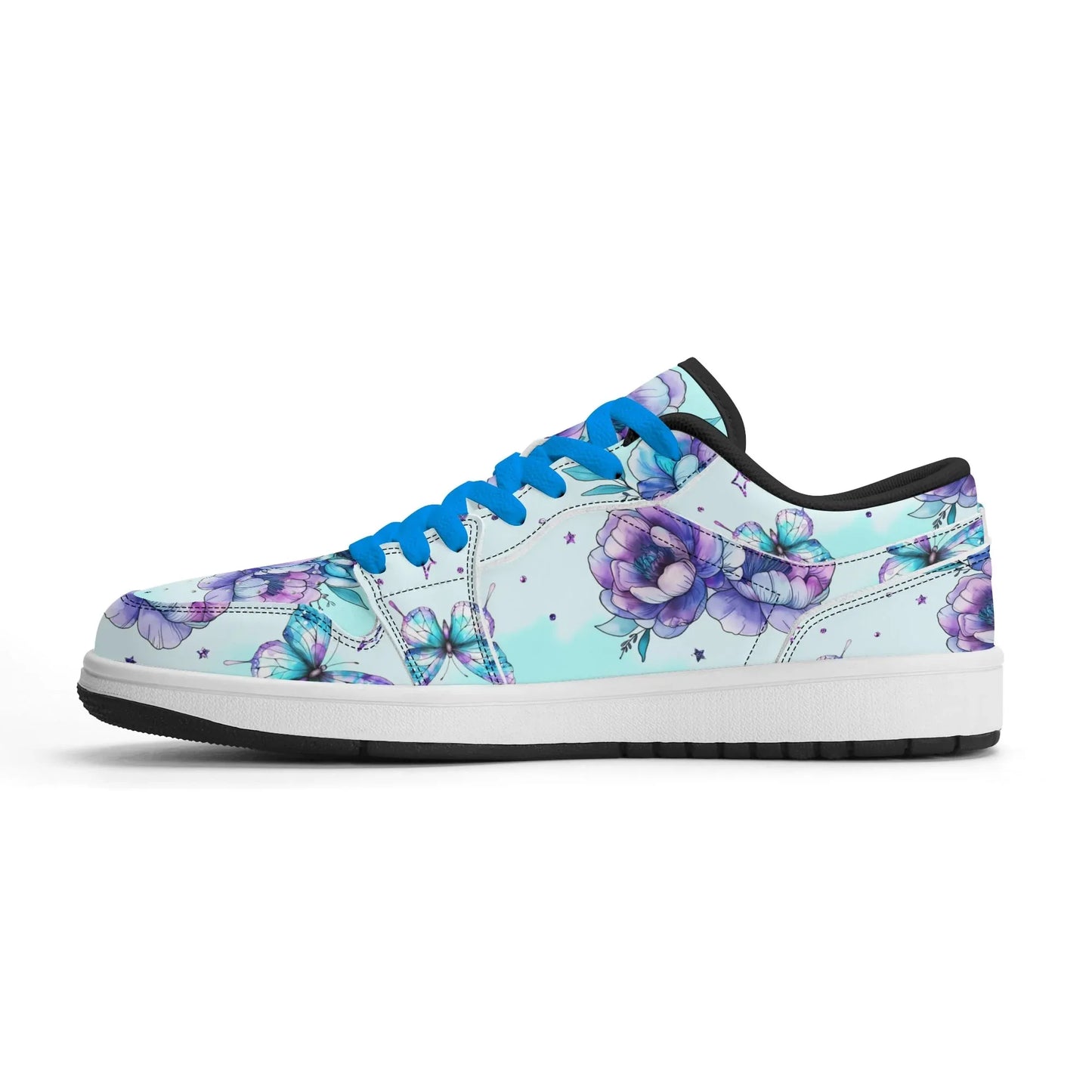 blue-flowers-low-top-leder-sneaker-fur-herren-sneaker-jlr-design-99933 - JLR Design