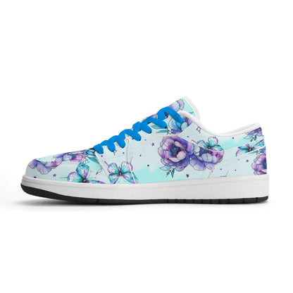 blue-flowers-low-top-leder-sneaker-fur-herren-sneaker-jlr-design-11116 - JLR Design