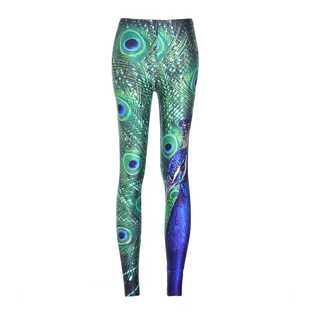 Blue Peacock Damen Leggings Leggings JLR Design