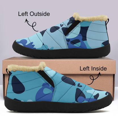 Blue Skull Faux Fur Slipper Slipper JLR Design