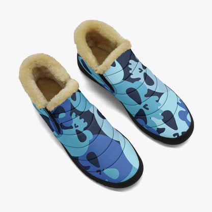 Blue Skull Faux Fur Slipper Slipper JLR Design