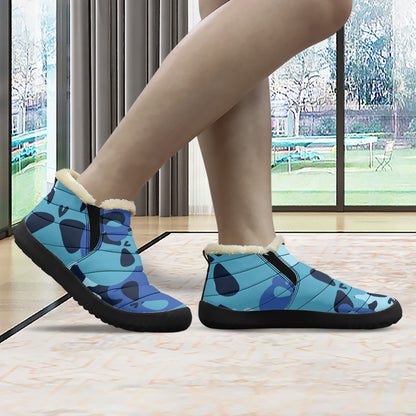 Blue Skull Faux Fur Slipper Slipper JLR Design