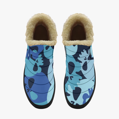 Blue Skull Faux Fur Slipper Slipper JLR Design
