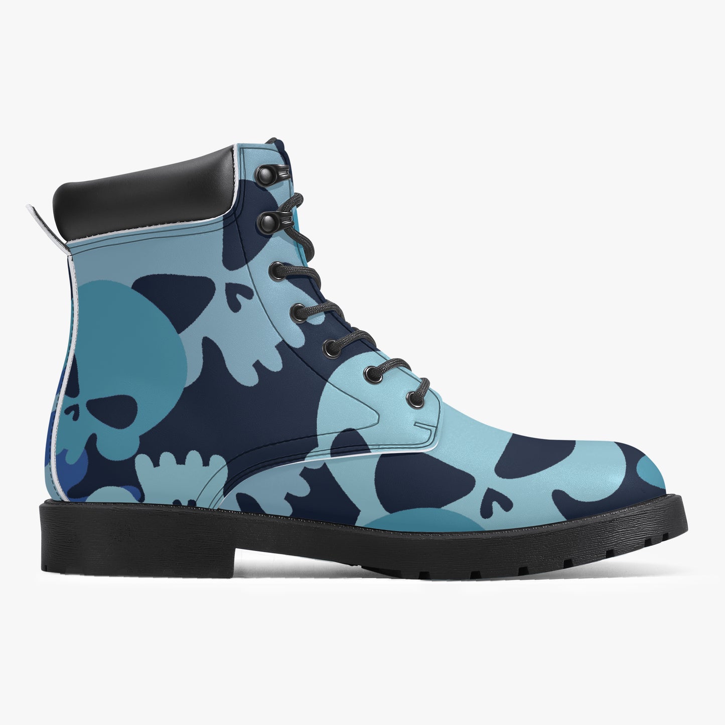 Blue Skull Leder Boots | Stylische und Warme Winterstiefel Boots JLR Design
