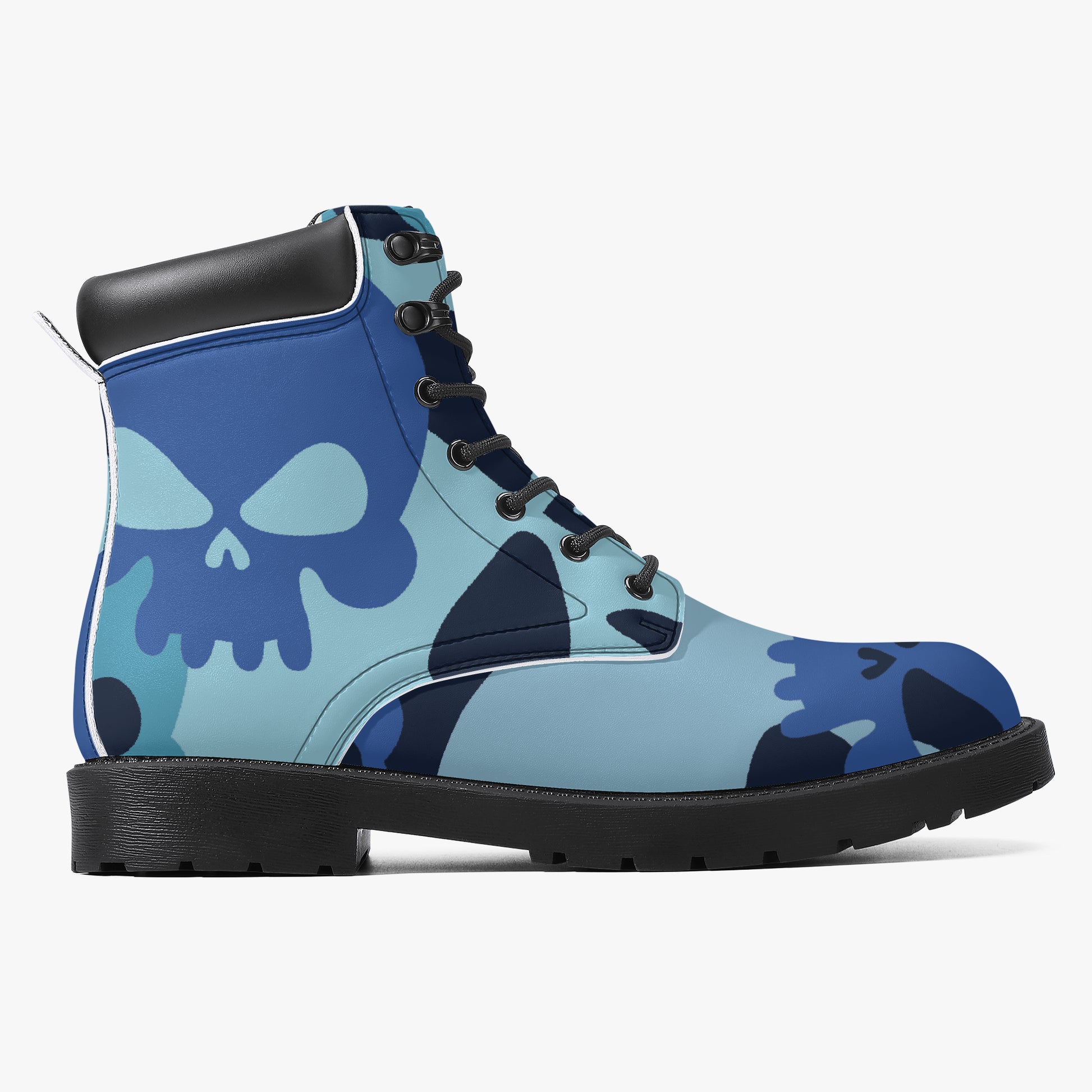 Blue Skull Leder Boots | Stylische und Warme Winterstiefel Boots JLR Design