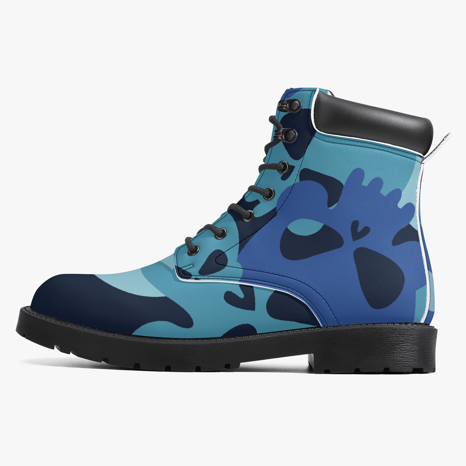 Blue Skull Leder Boots | Stylische und Warme Winterstiefel Boots JLR Design
