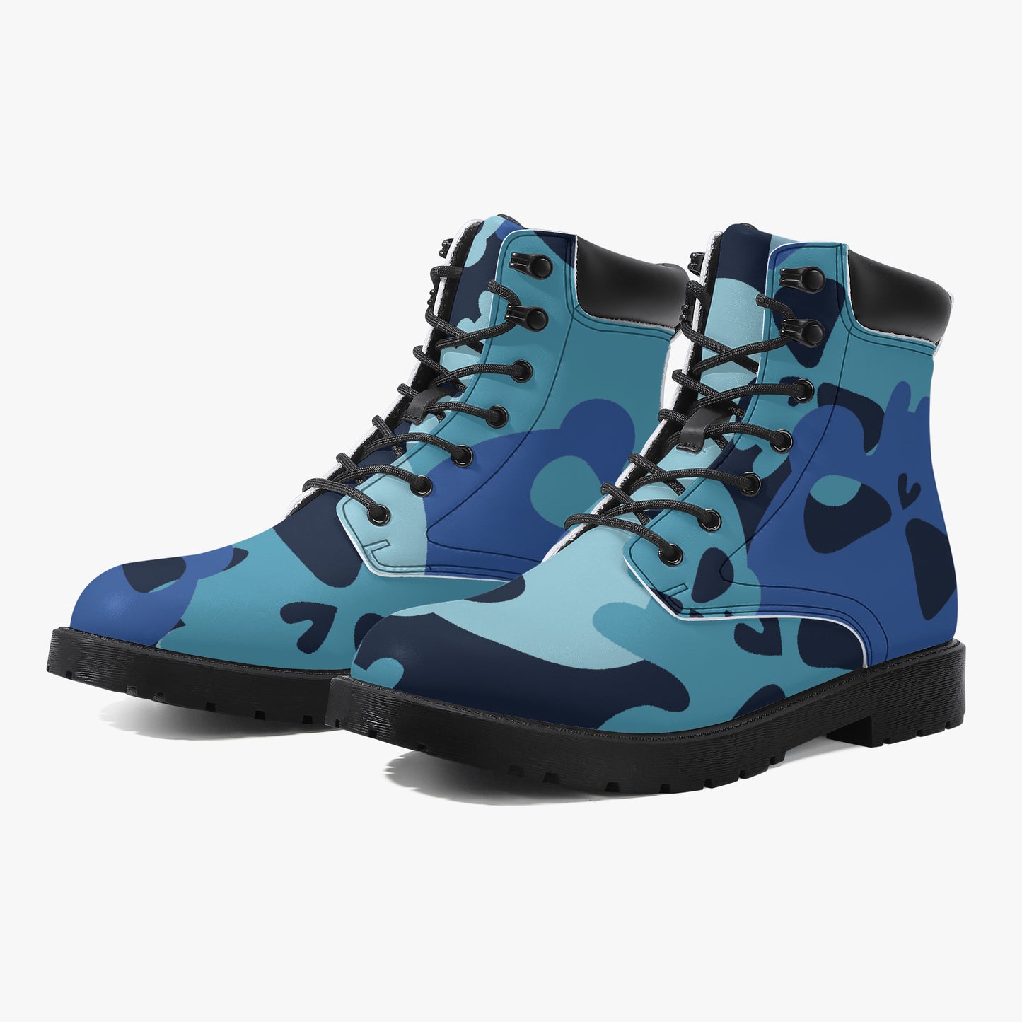 Blue Skull Leder Boots | Stylische und Warme Winterstiefel Boots JLR Design