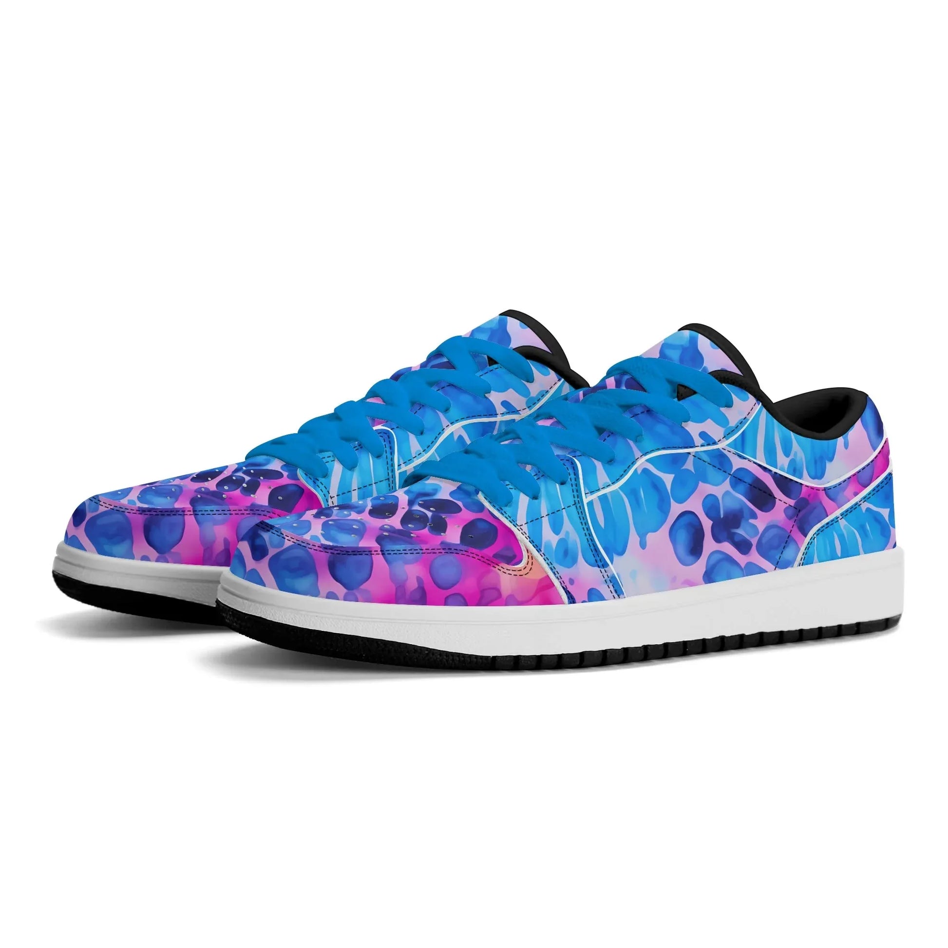 blue-splash-low-top-leder-sneaker-fur-damen-sneaker-jlr-design-52171 - JLR Design