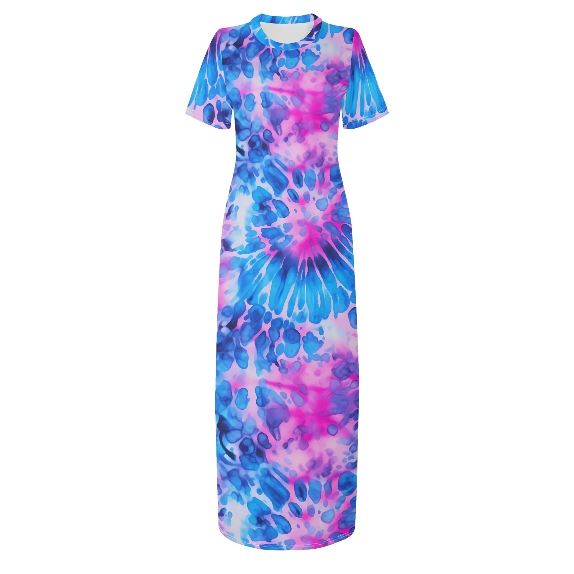 blue-splash-short-sleeve-long-dress-long-dress-jlr-design-65254 - JLR Design