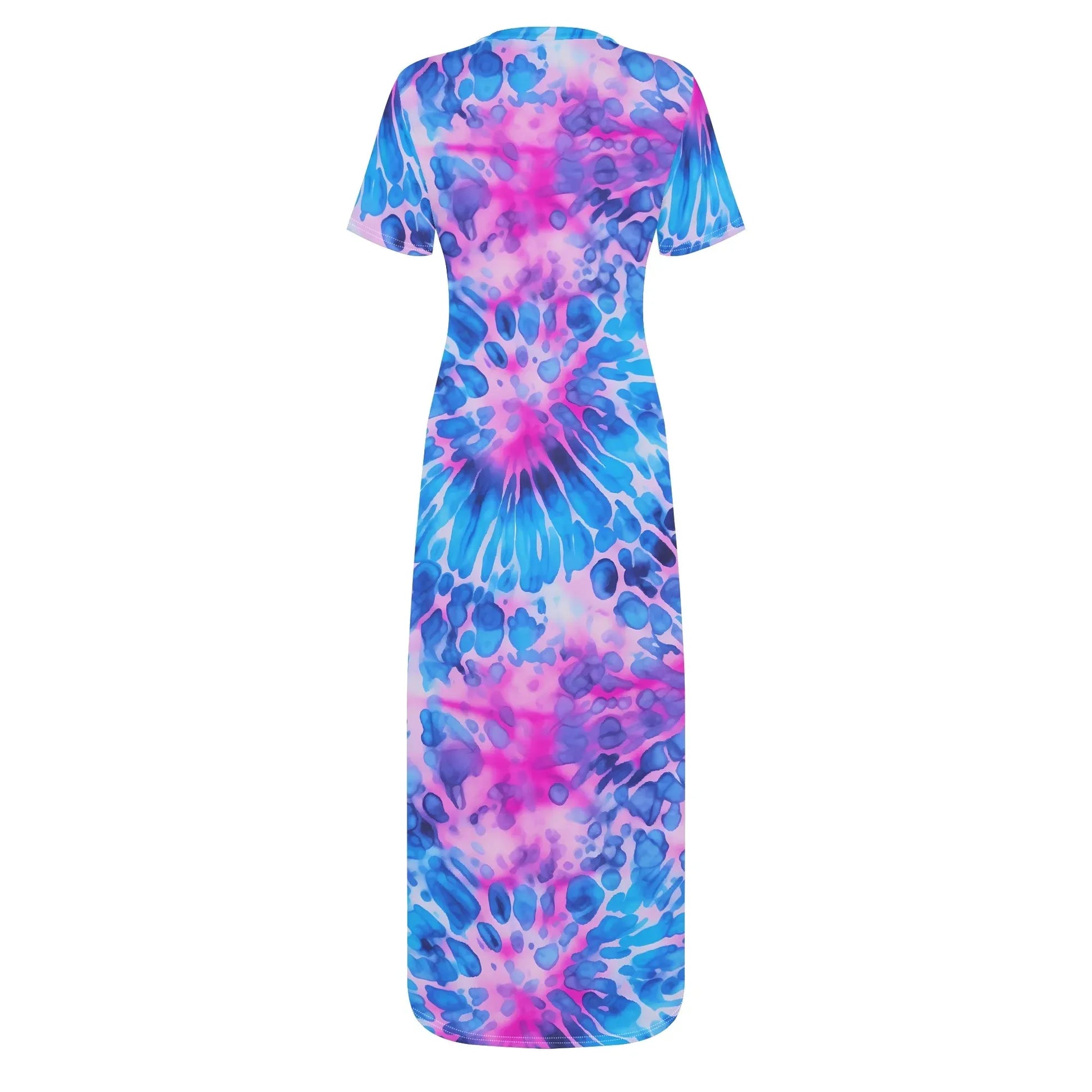 blue-splash-short-sleeve-long-dress-long-dress-jlr-design-26730 - JLR Design