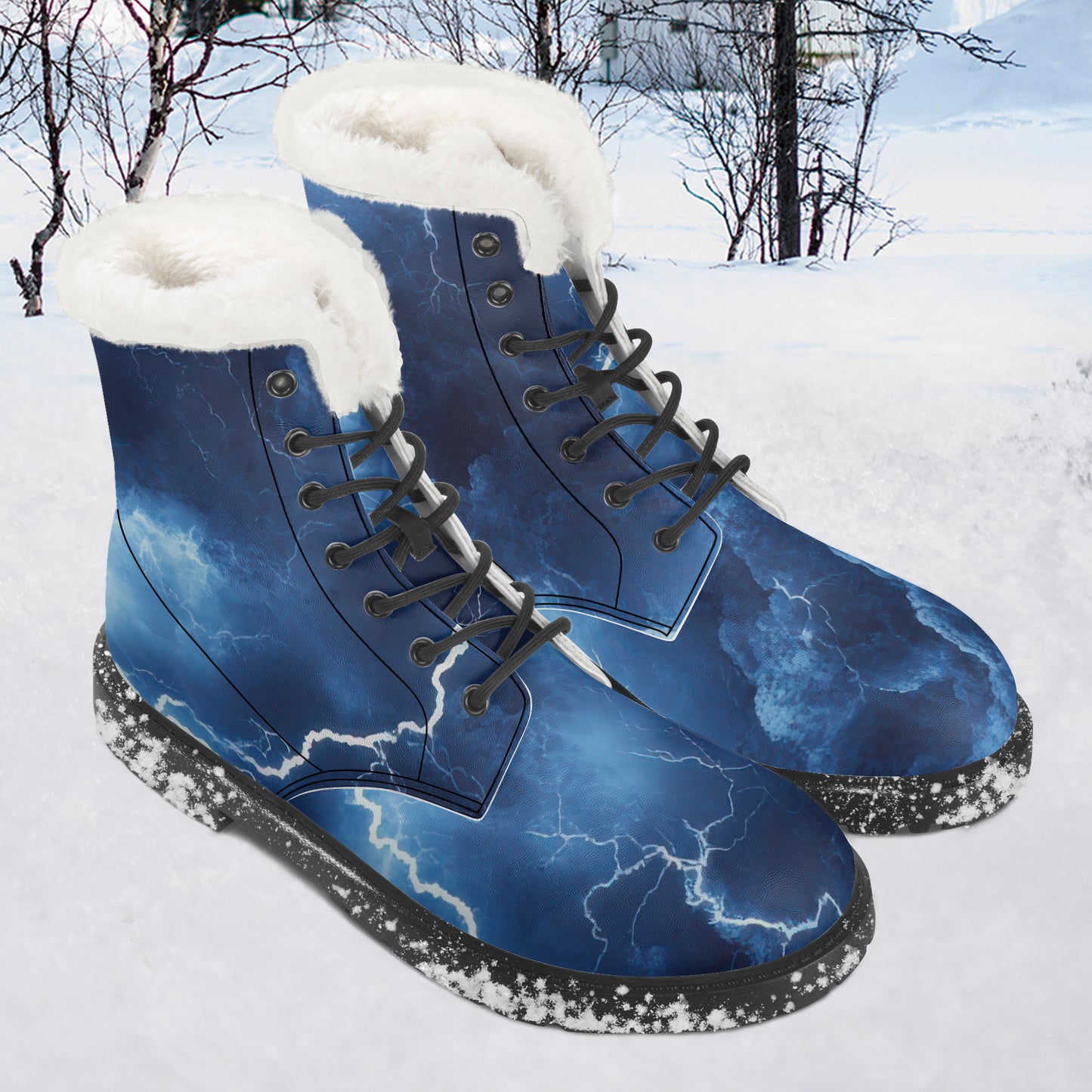 Blue Thunder Faux Fur Leder Boots Boots JLR Design