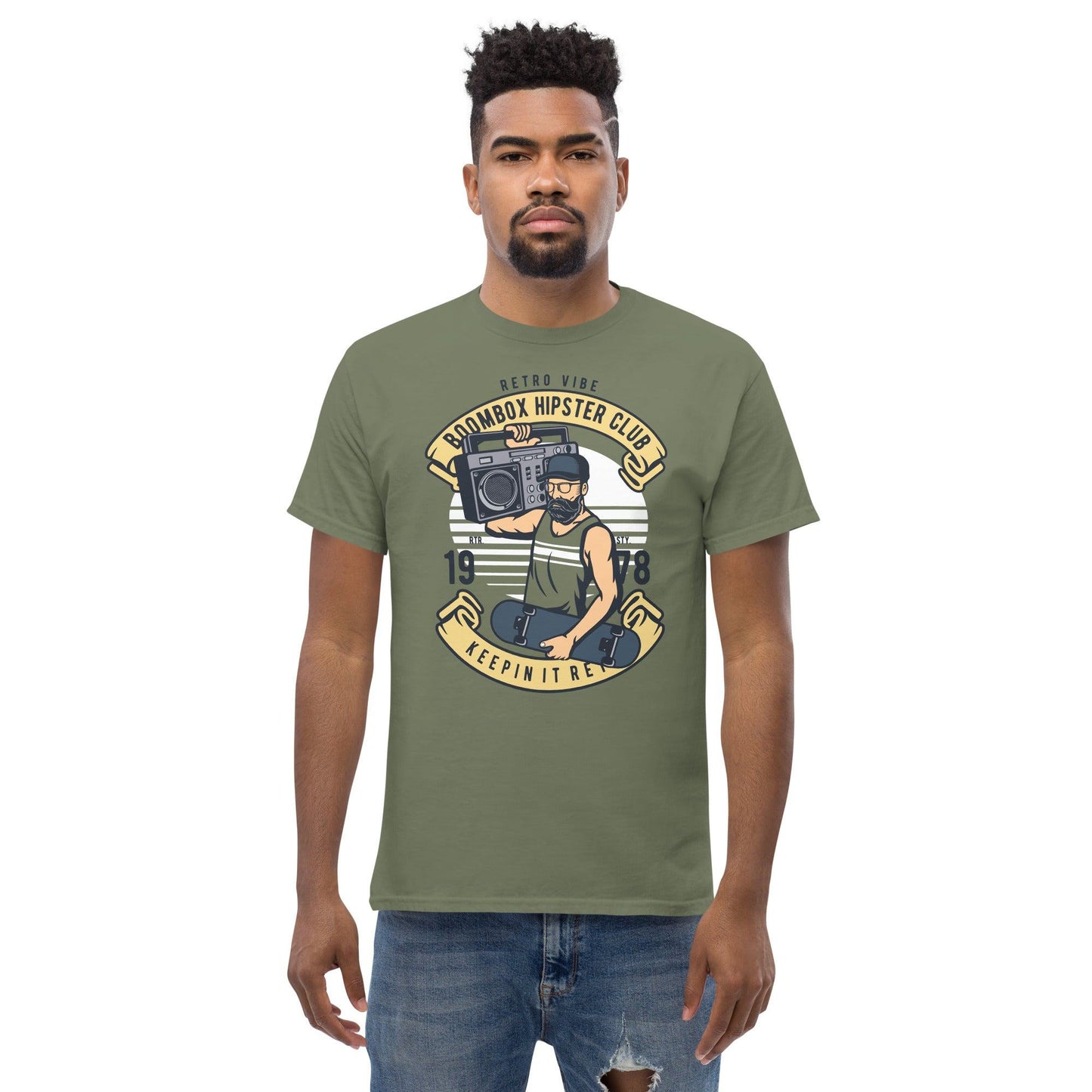 Boombox Hipster Club Herren-T-Shirt T-Shirt JLR Design