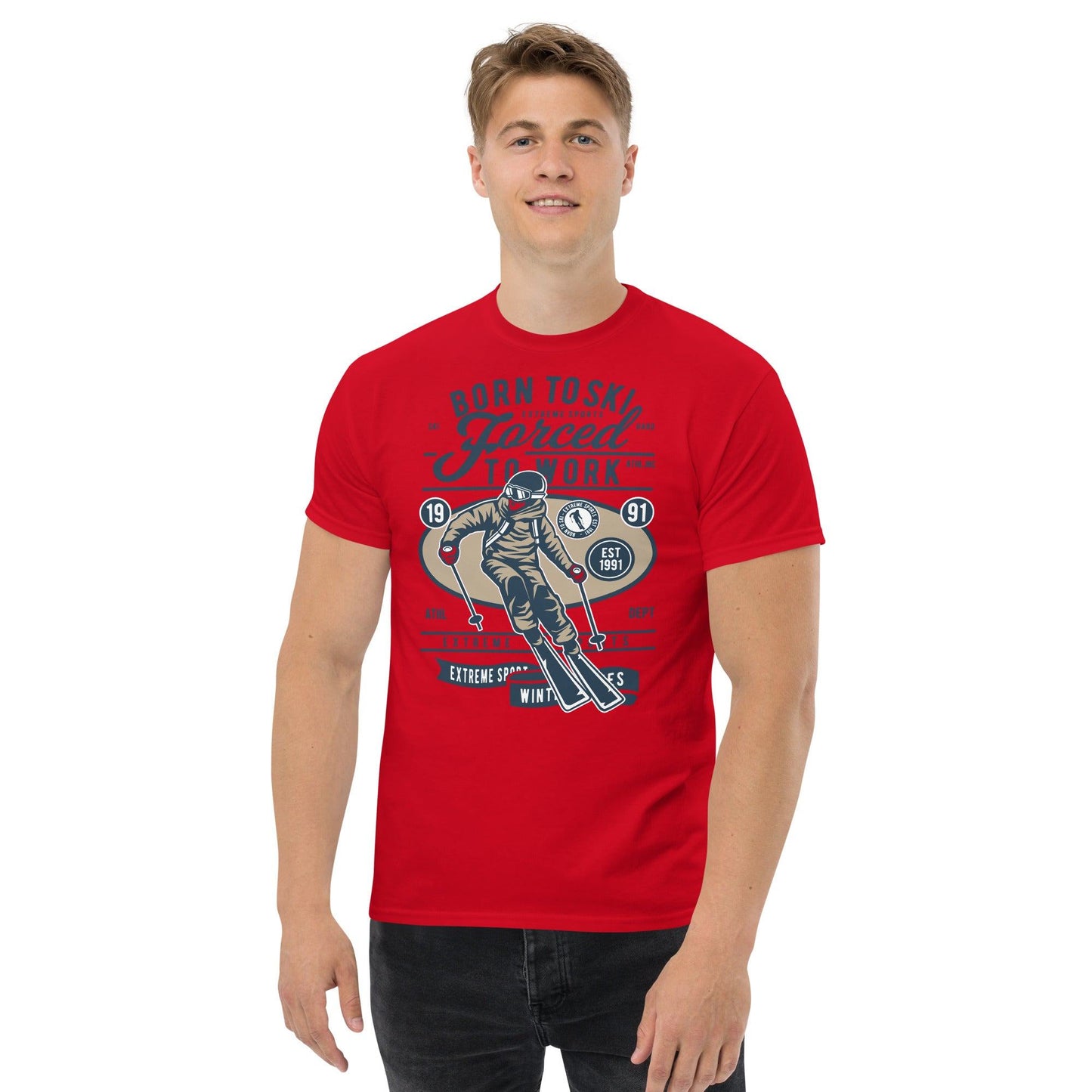 Born to Ski Herren-T-Shirt T-Shirt 29.99 Born, Herren, Ski, T-Shirt JLR Design