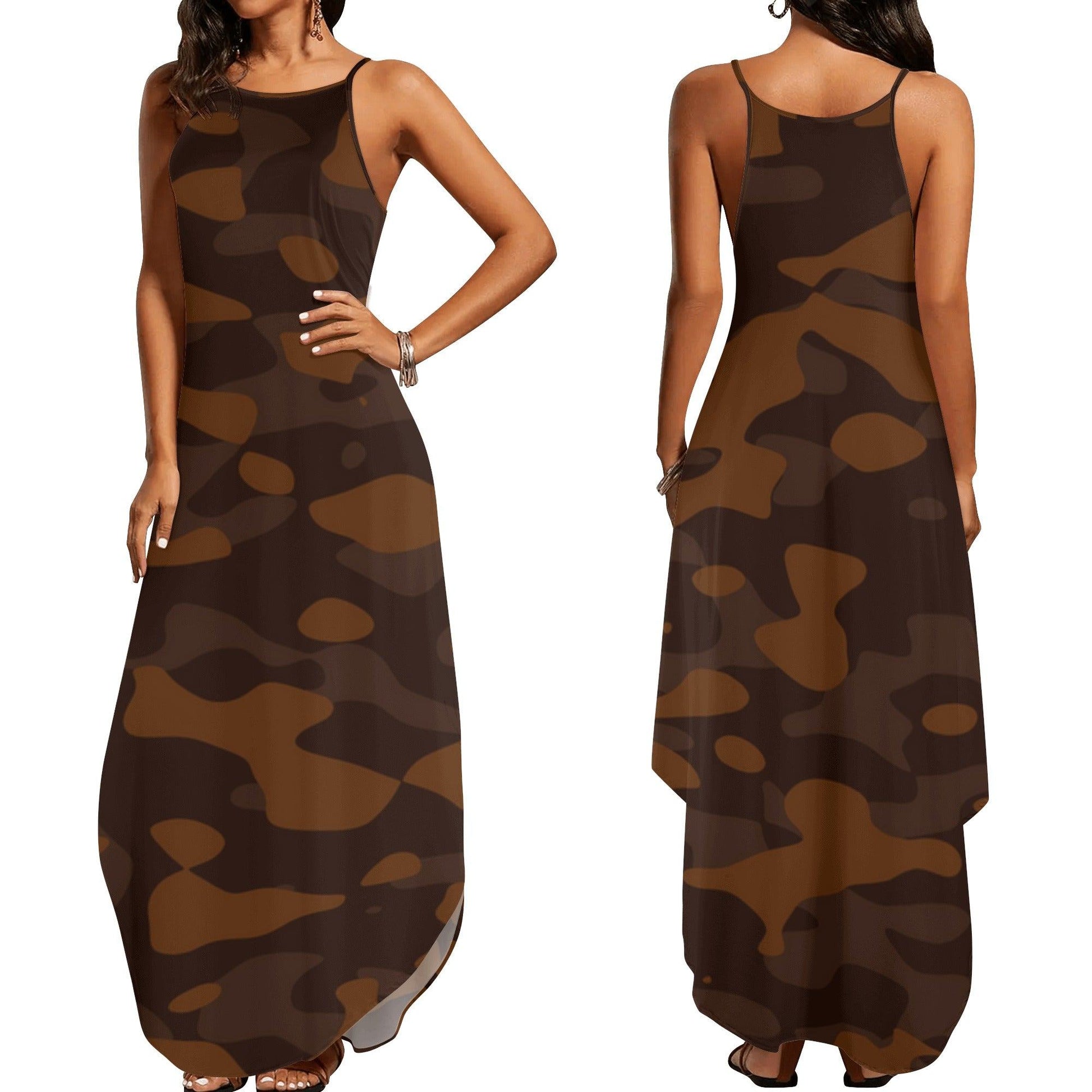 Braun Camouflage elegantes ärmelloses Abendkleid Abendkleid 77.99 Abendkleid, Braun, Camouflage, Elegant, ärmellos JLR Design