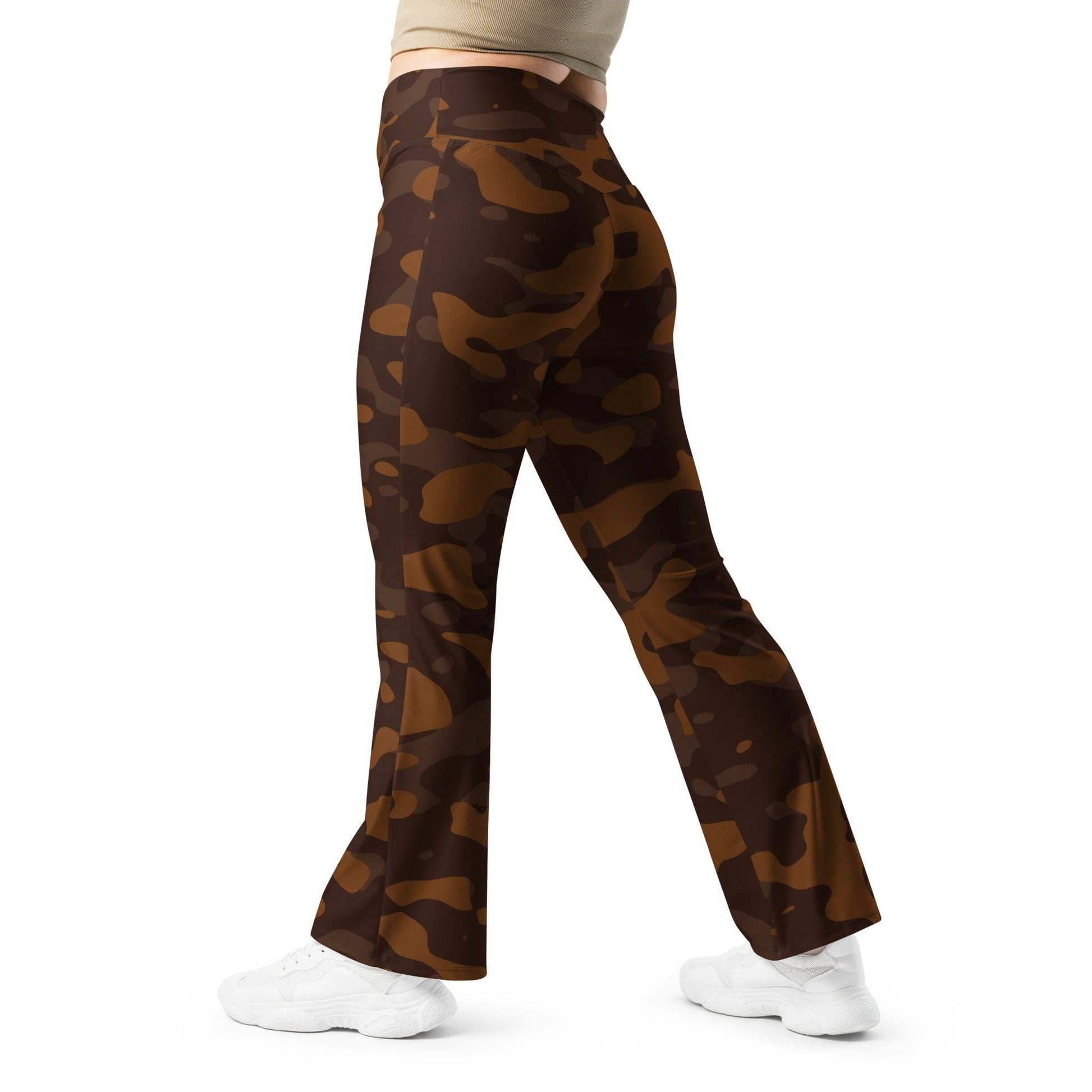 Braun Camouflage High Waist Flare Leggings Flare Leggings 69.99 Braun, Camouflage, Flare, High, Leggings, Waist JLR Design