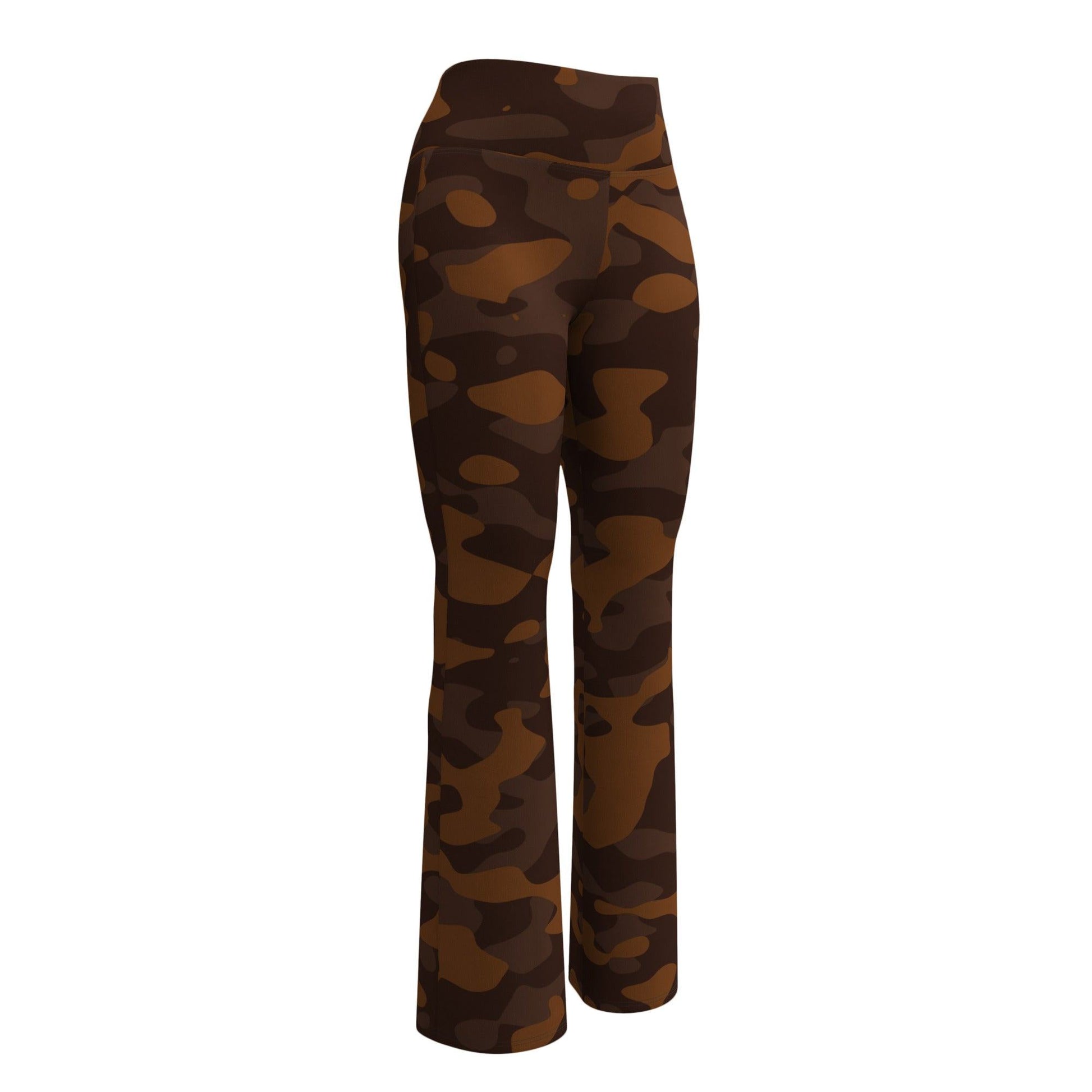 Braun Camouflage High Waist Flare Leggings Flare Leggings 69.99 Braun, Camouflage, Flare, High, Leggings, Waist JLR Design