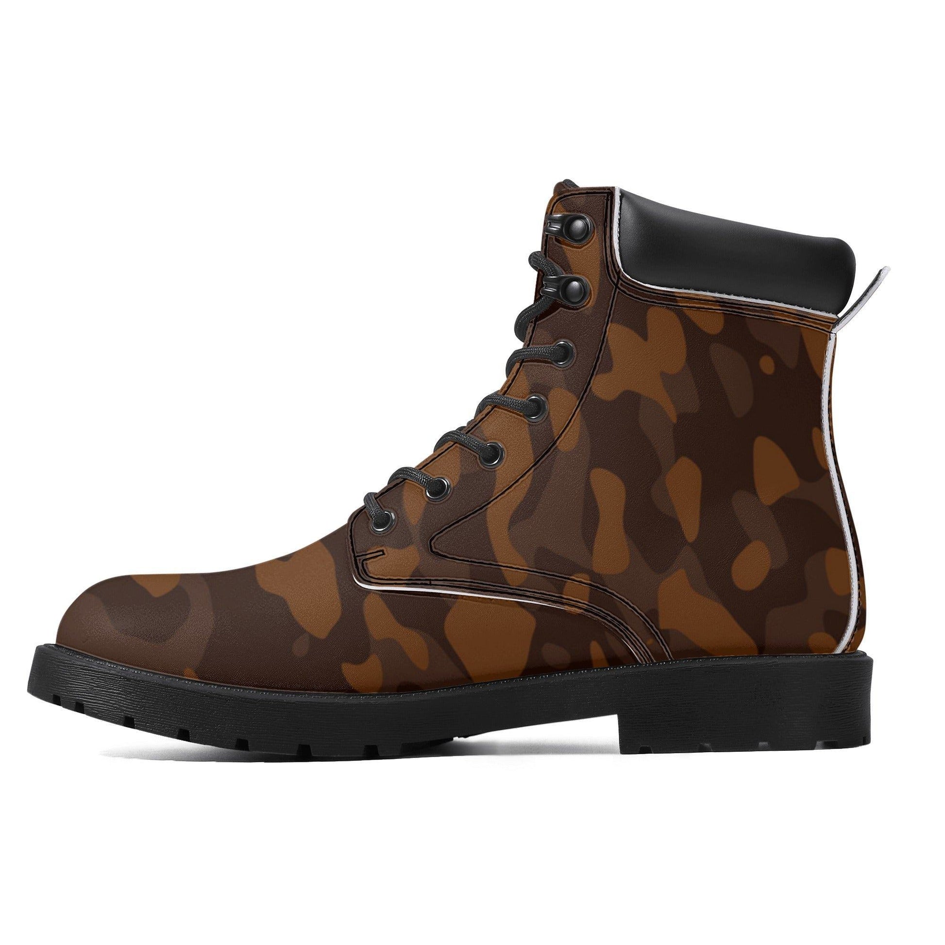 Braune Camouflage Ganzjahres Stiefel für Damen Lederstiefel 82.99 Braun, Camouflage, Damen, Ganzjahres, Lederstiefel JLR Design