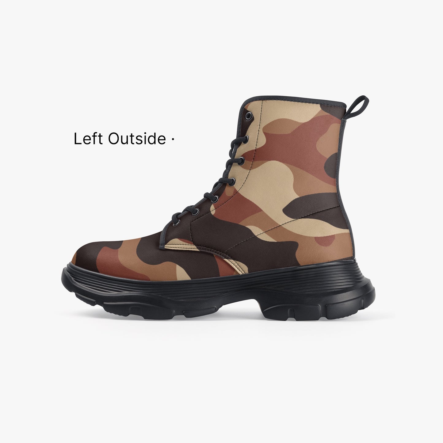 Braune Camouflage Leather Chunky Boots Boots JLR Design