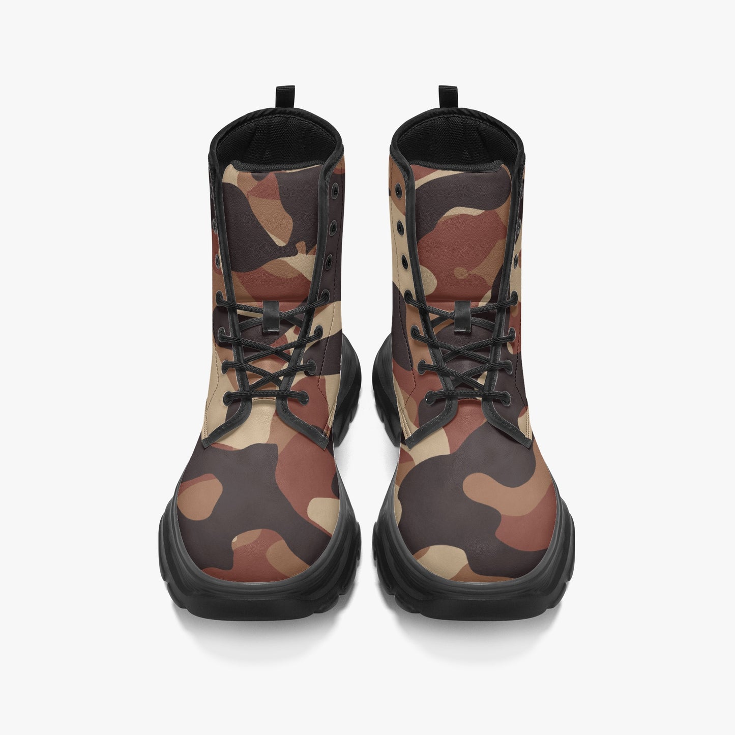 Braune Camouflage Leather Chunky Boots Boots JLR Design