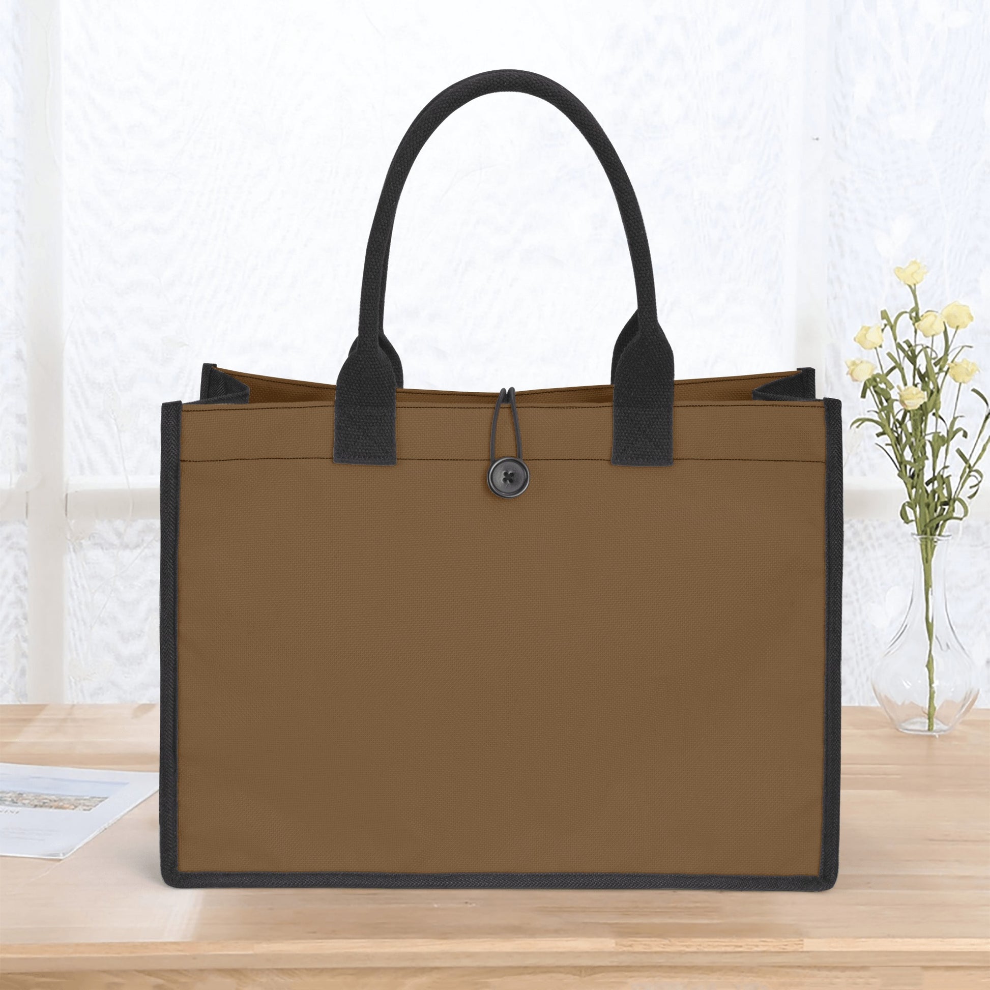 Braune Canvas Shopper Tasche Einkaufstasche JLR Design