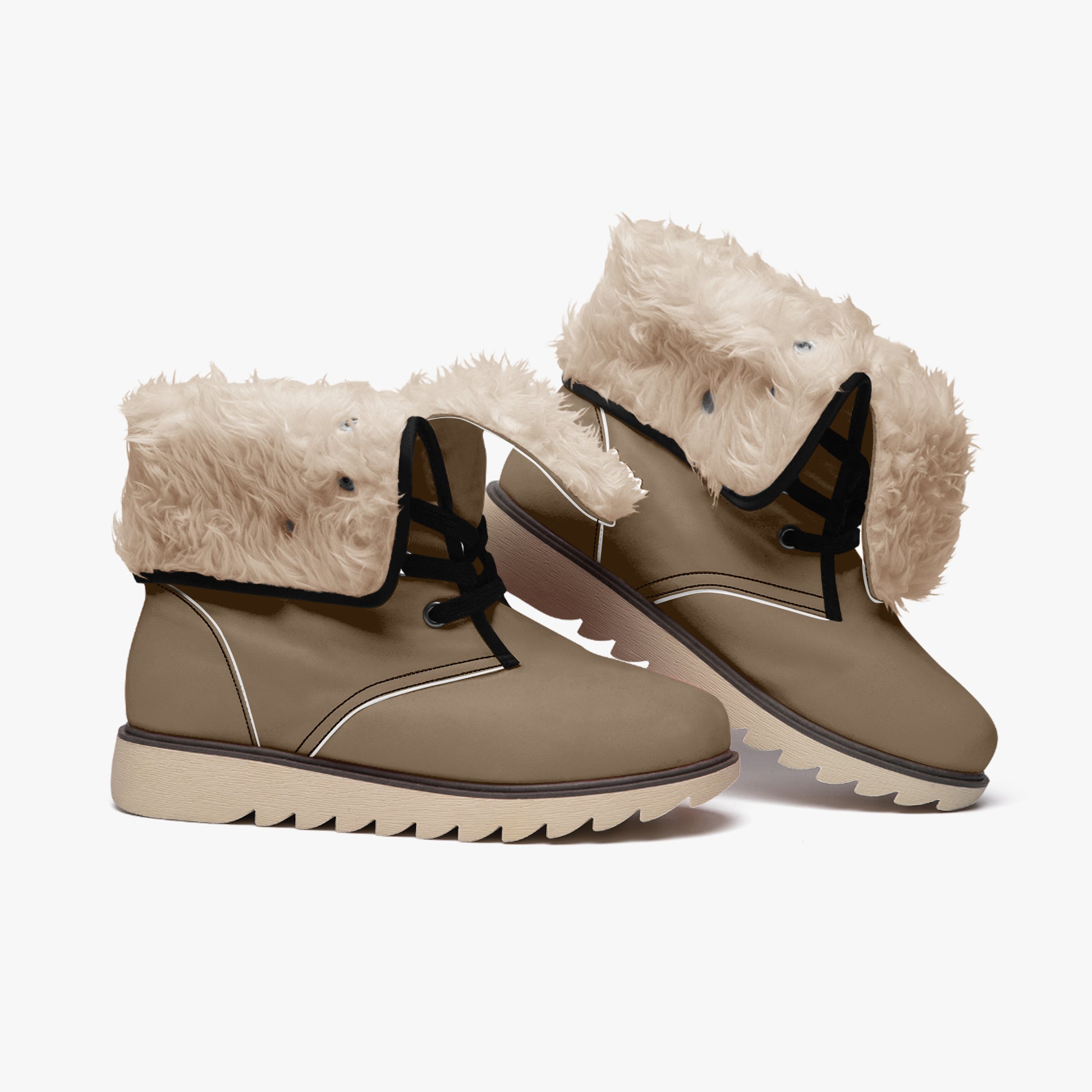 Braune Chic Boots mit Plüschfutter Boots JLR Design