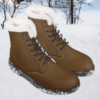 Braune Faux Fur Leder Boots Boots JLR Design