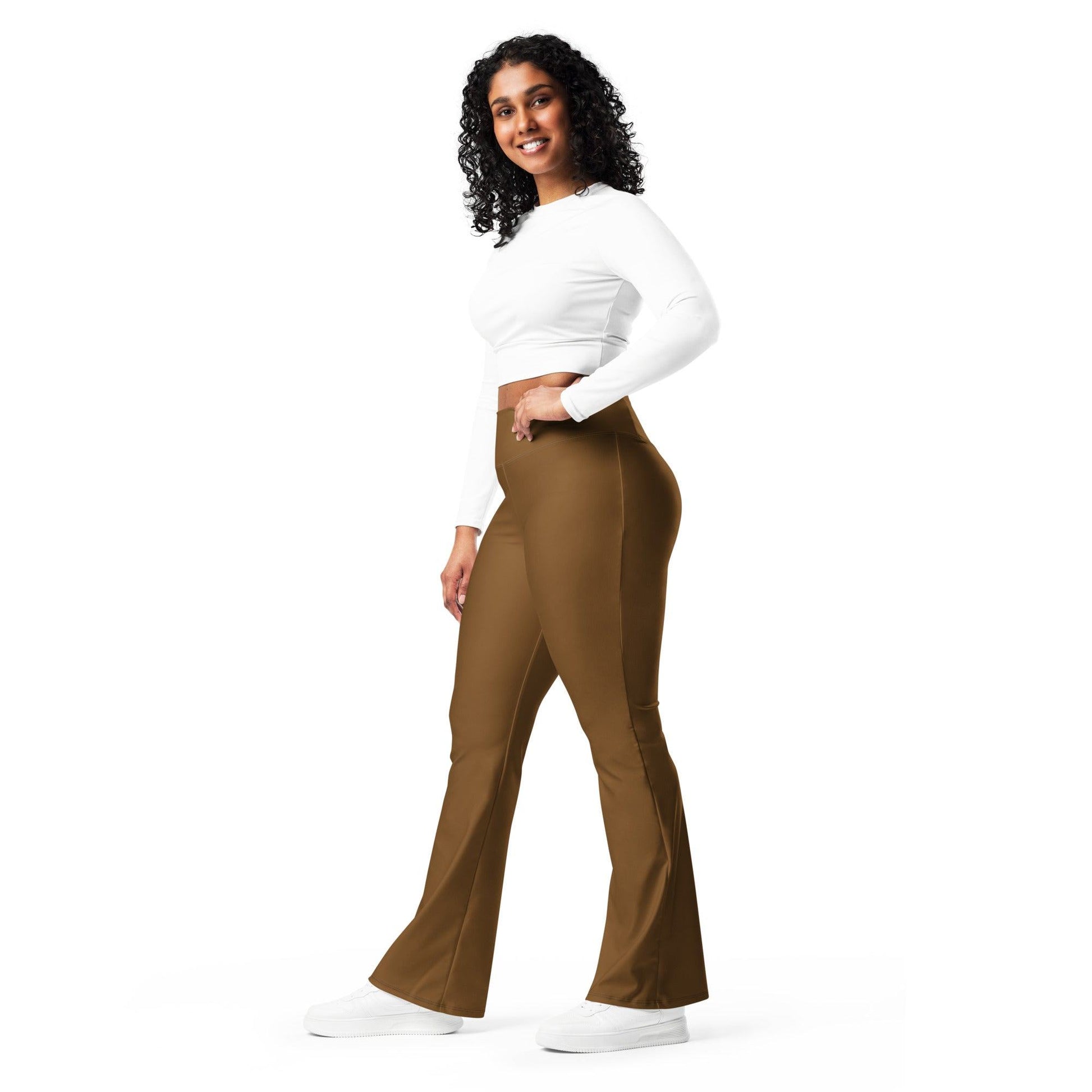 Braune High Waist Flare Leggings Flare Leggings 59.99 Braun, Flare, High, Leggings, Waist JLR Design