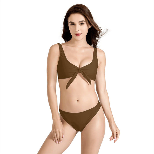 Brauner Bikini Badeanzug mit Schleife Bikini mit Schleife 47.99 Bikini, Braun, Schleife JLR Design
