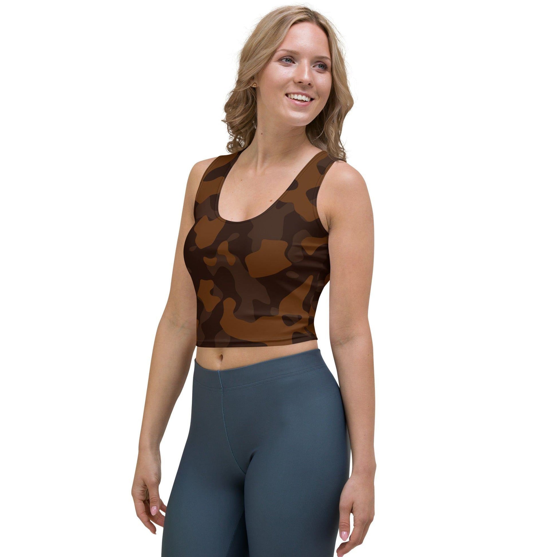 Braunes Camouflage Damen Crop Top Crop Top 47.99 braun, Camouflage, Crop, Damen, Top JLR Design