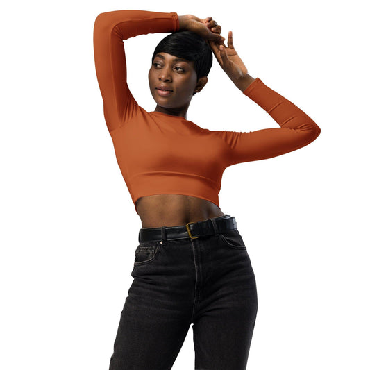 Braunes Long Sleeve Damen Crop Top Long Sleeve Crop Top 54.99 Braun, Crop, Damen, Long, Sleeve, Top JLR Design