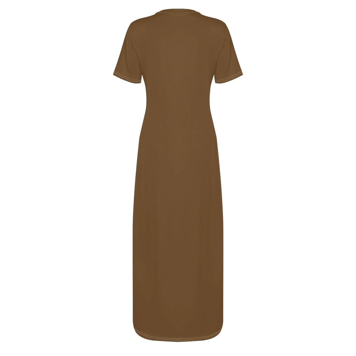 braunes-short-sleeve-long-dress-long-dress-jlr-design-95066 - JLR Design