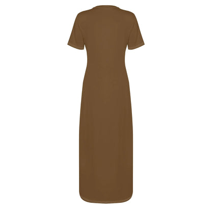 braunes-short-sleeve-long-dress-long-dress-jlr-design-95066 - JLR Design