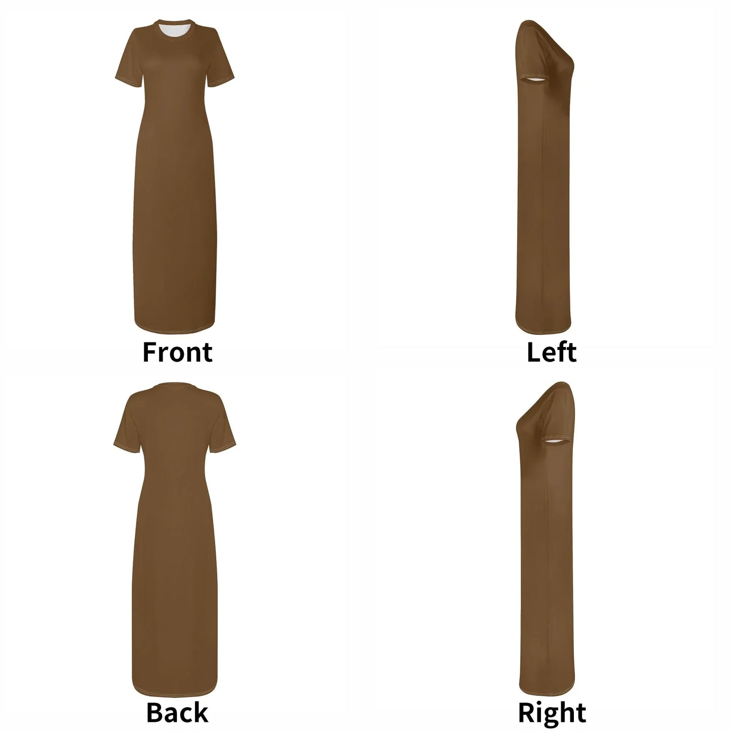 braunes-short-sleeve-long-dress-long-dress-jlr-design-80444 - JLR Design