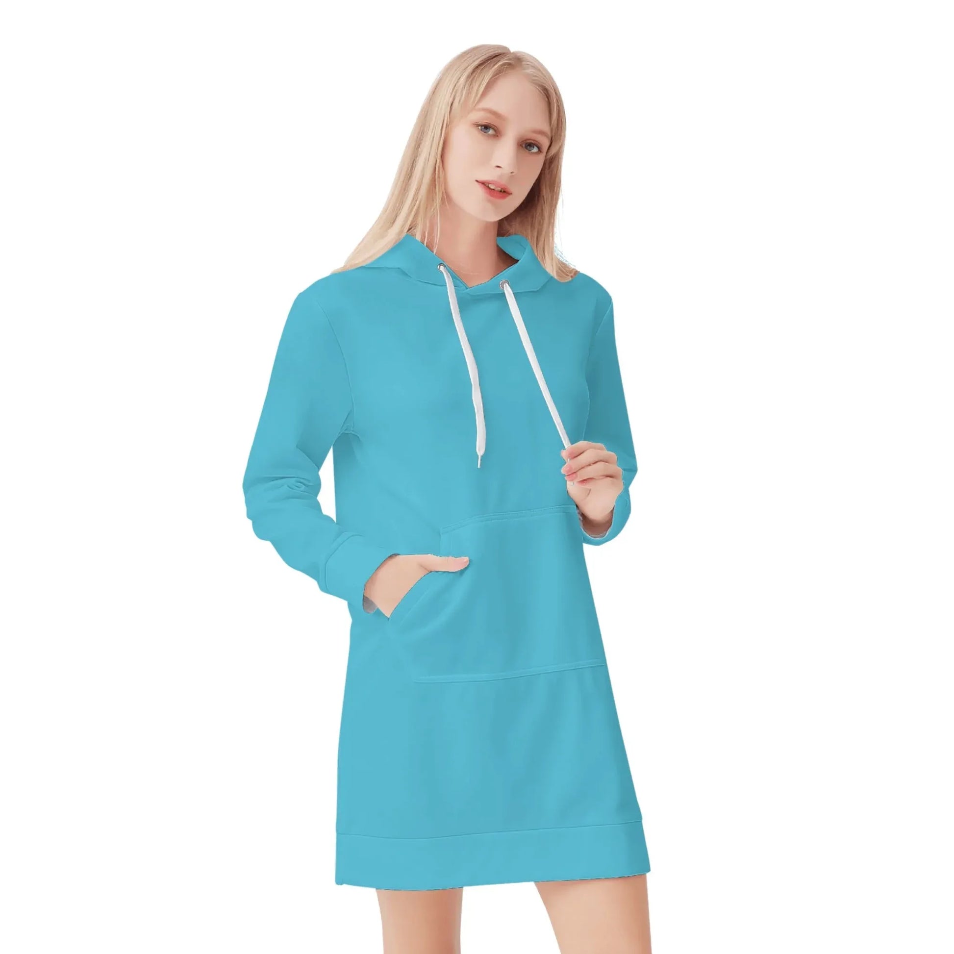 bright-summer-sky-velvet-hoodie-dress-hoodiekleid-jlr-design-46244 - JLR Design