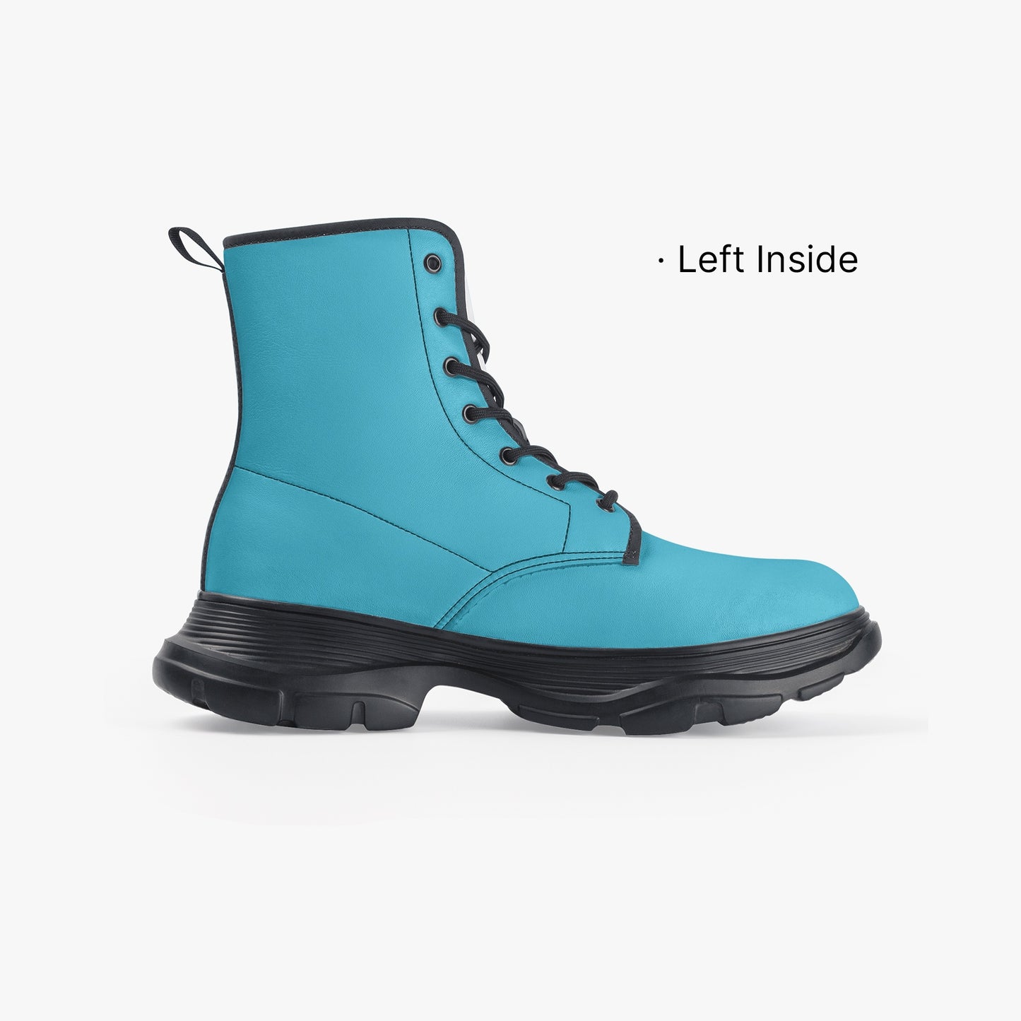 Bright Summer Sky Leather Chunky Boots Boots JLR Design