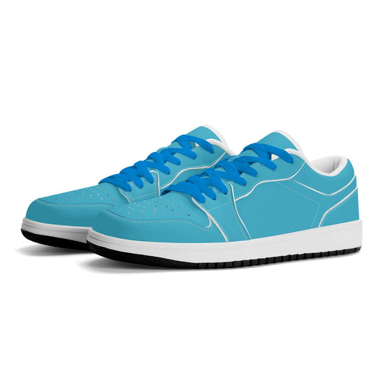 Bright Summer Sky Low Top Leder Sneaker für Damen Sneaker JLR Design