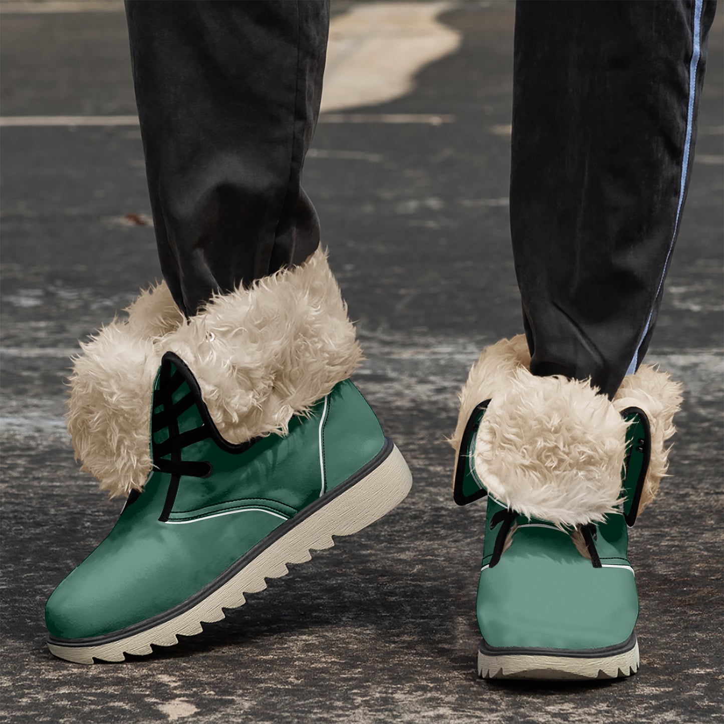 British Racing Green Chic Boots mit Plüschfutter Boots JLR Design