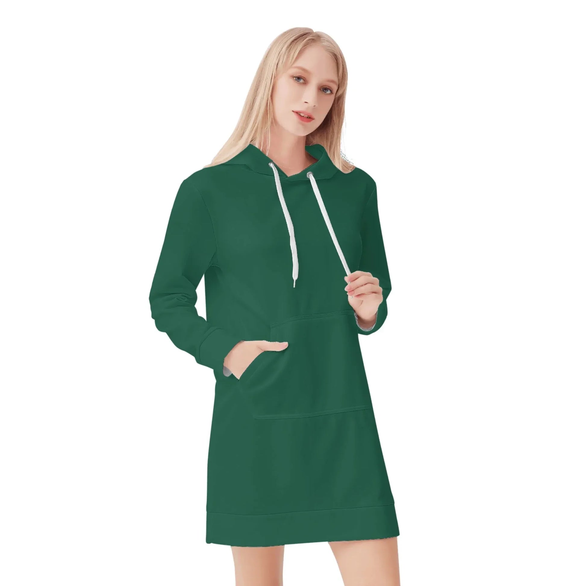 british-racing-green-velvet-hoodie-dress-hoodiekleid-jlr-design-66815 - JLR Design