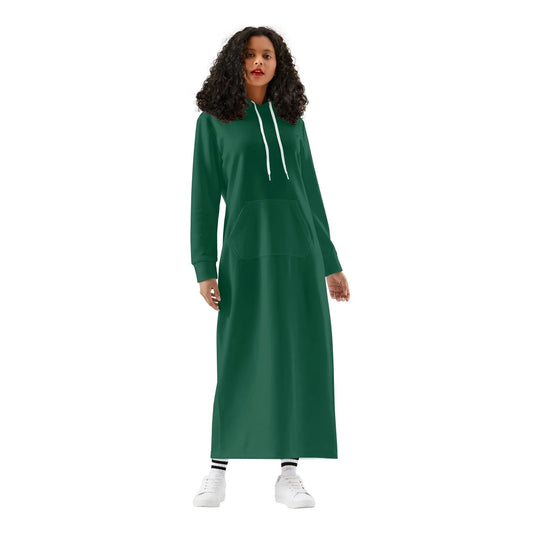 british-racing-green-bequemes-leichtes-hoodie-kleid-hoodiekleid-jlr-design-68046 - JLR Design