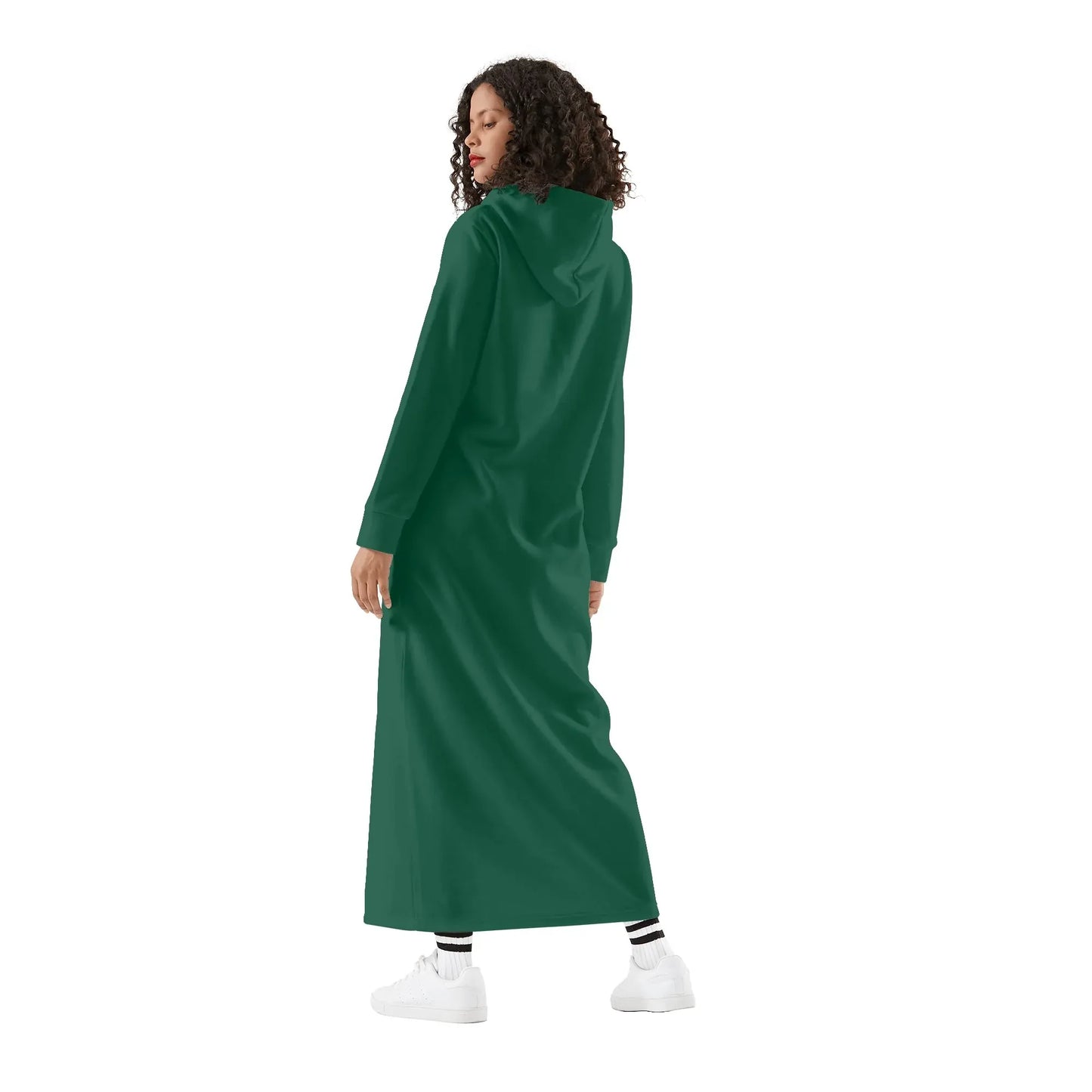 british-racing-green-bequemes-leichtes-hoodie-kleid-hoodiekleid-jlr-design-92308 - JLR Design