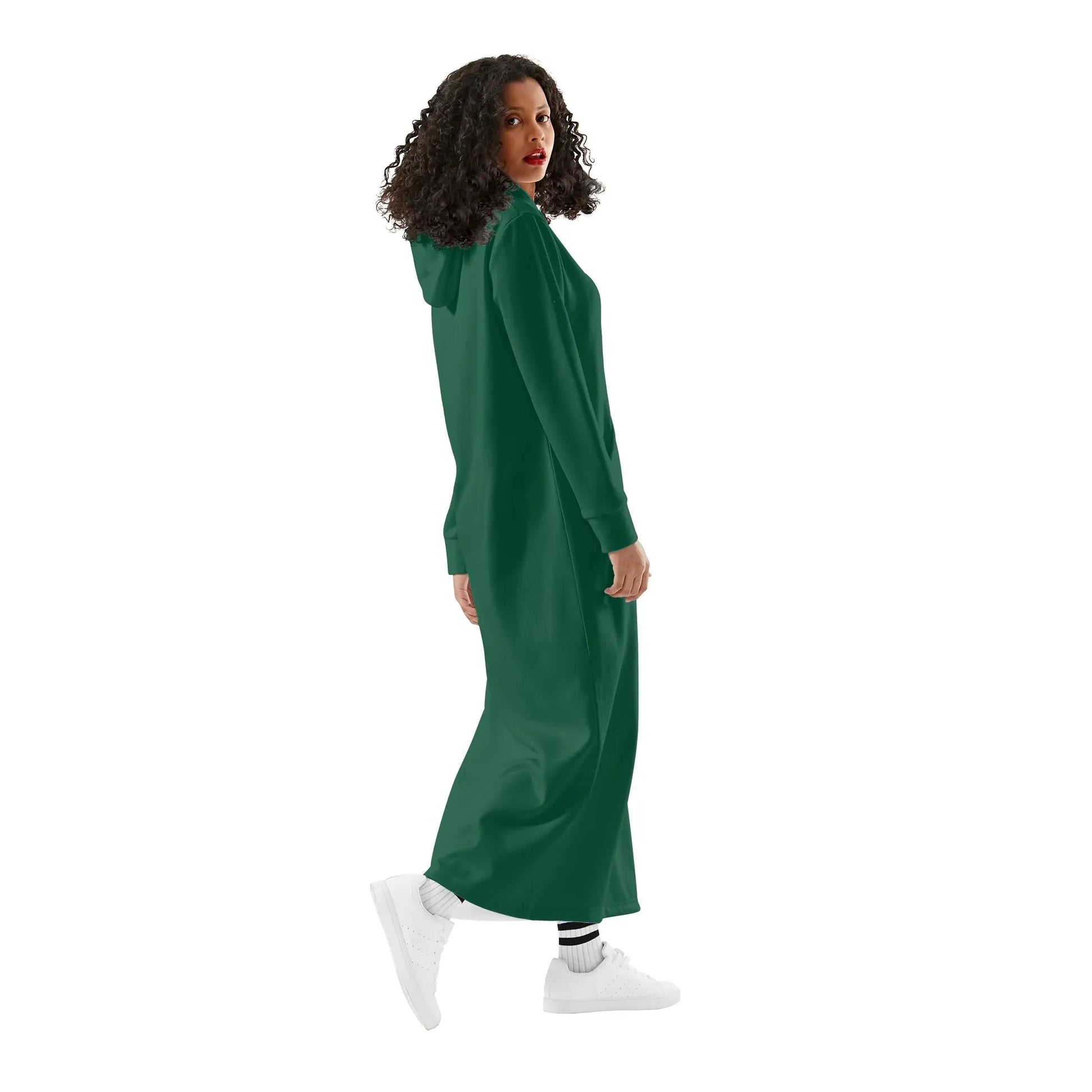 british-racing-green-bequemes-leichtes-hoodie-kleid-hoodiekleid-jlr-design-52787 - JLR Design