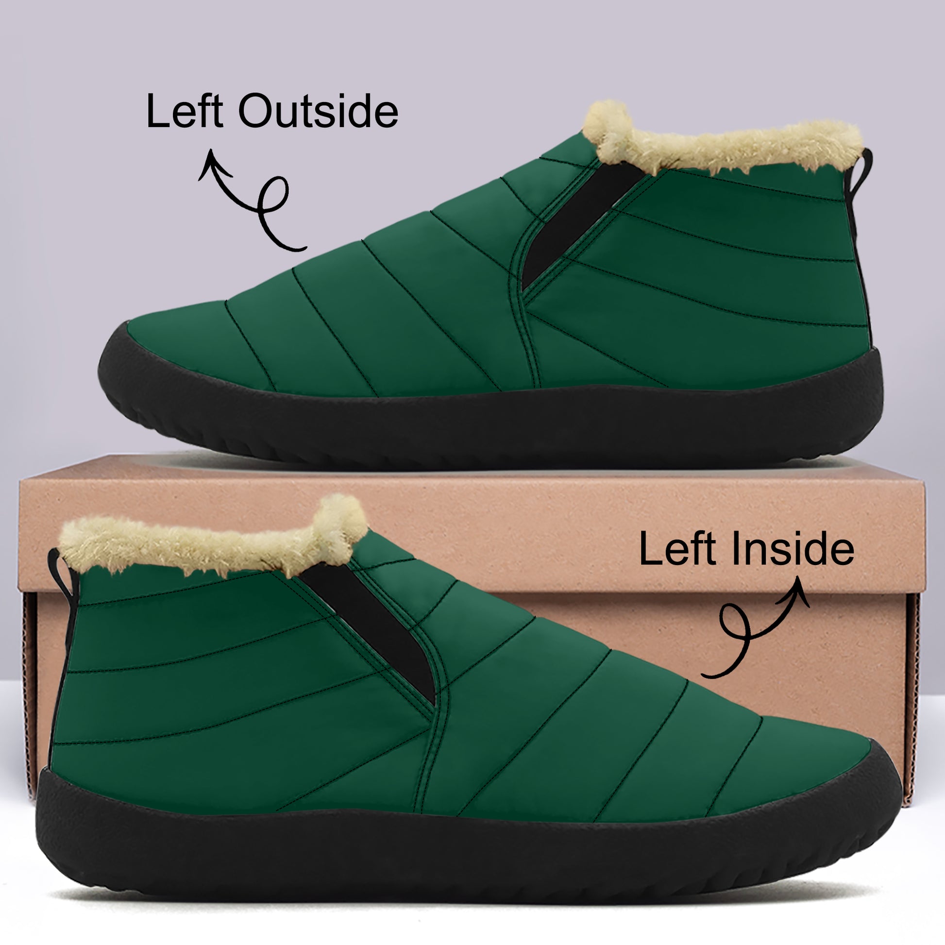 British Racing Green Faux Fur Slipper Slipper JLR Design