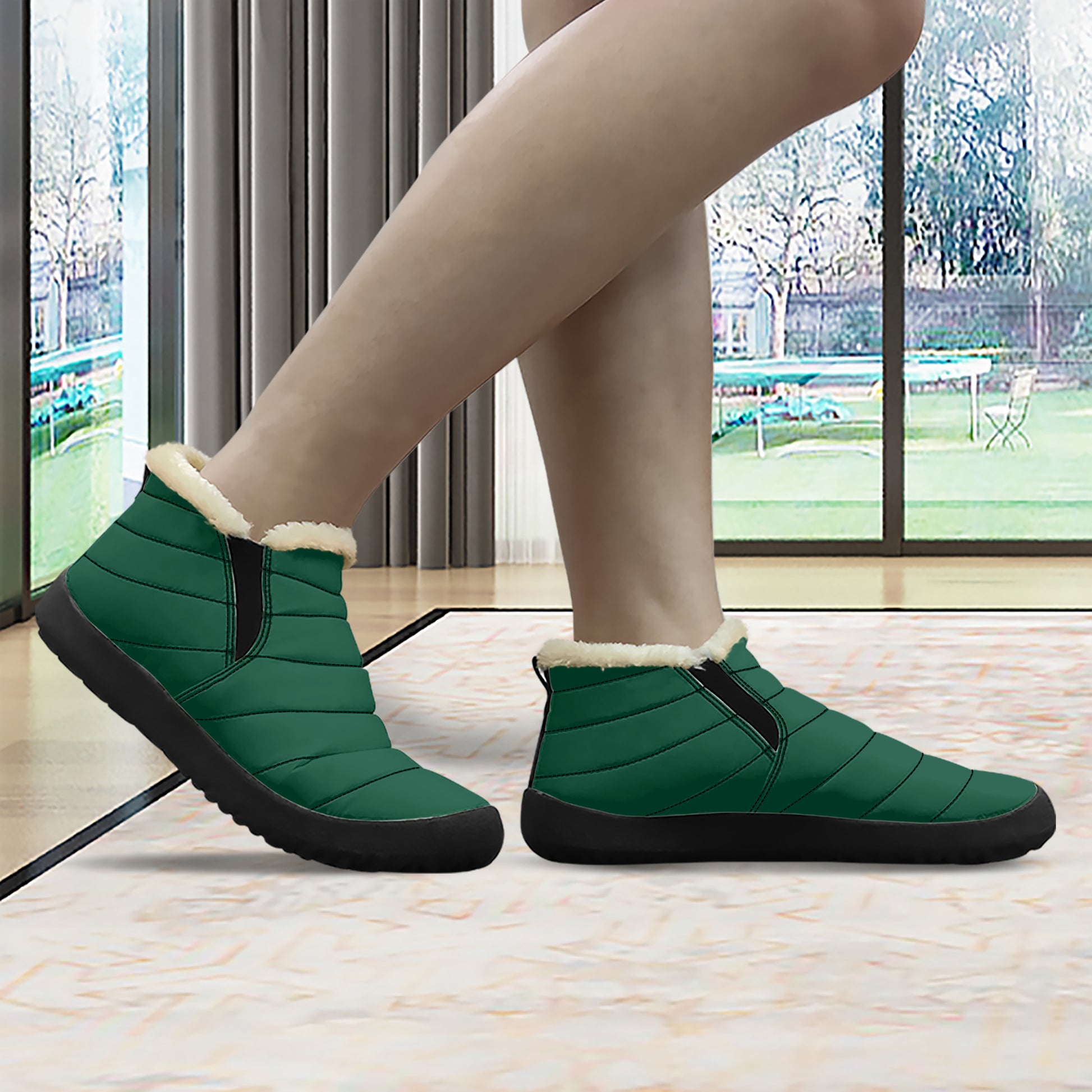 British Racing Green Faux Fur Slipper Slipper JLR Design