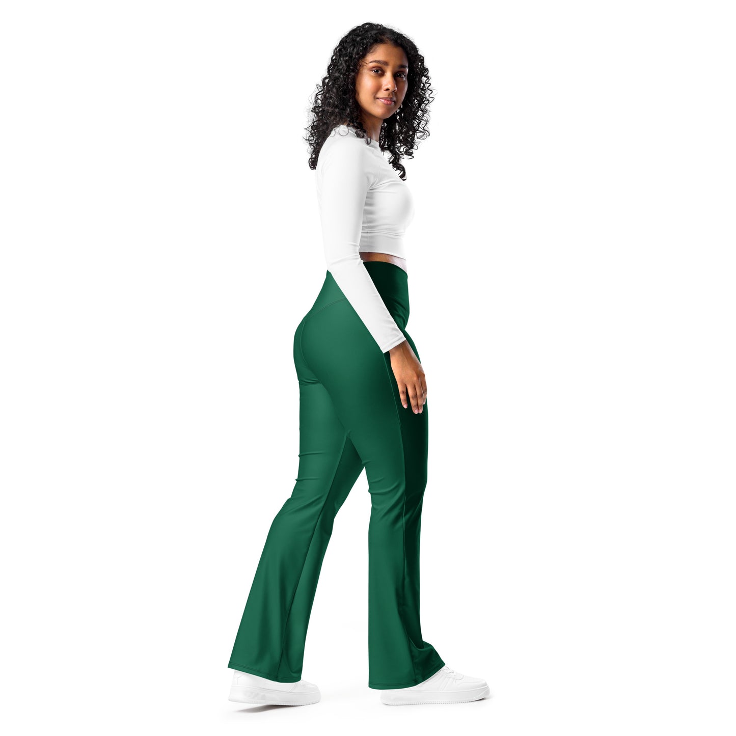 British Racing Green High Waist Flare Leggings Flare Leggings 59.99 British, Flare, Green, High, Leggings, Racing, Waist JLR Design