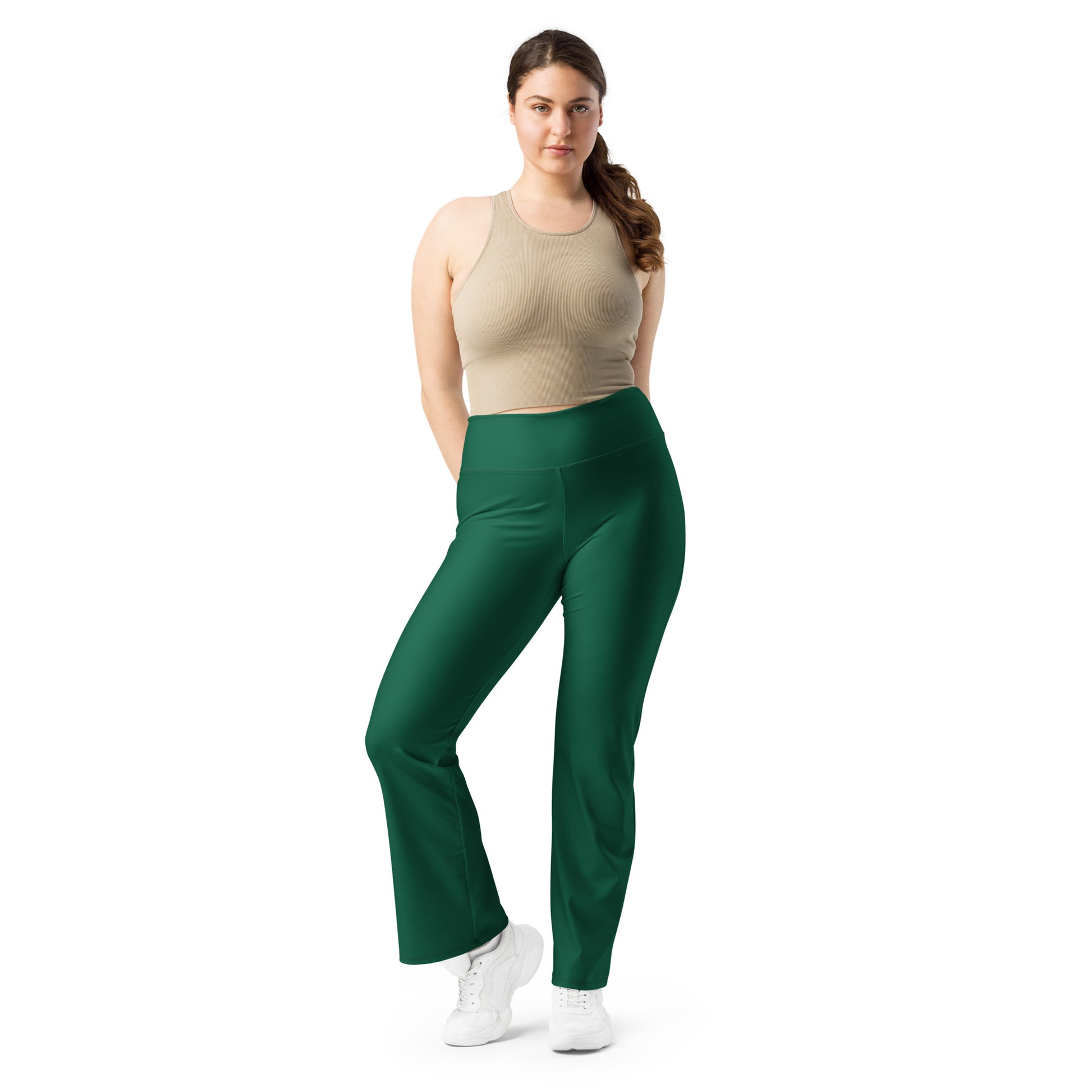 British Racing Green High Waist Flare Leggings Flare Leggings 59.99 British, Flare, Green, High, Leggings, Racing, Waist JLR Design