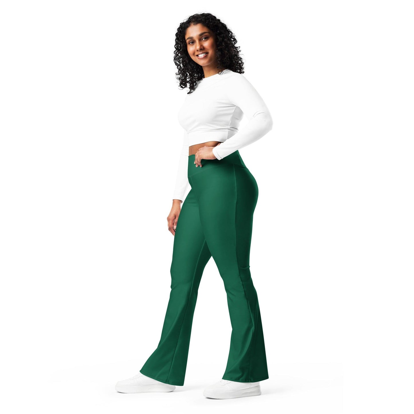 British Racing Green High Waist Flare Leggings Flare Leggings 59.99 British, Flare, Green, High, Leggings, Racing, Waist JLR Design